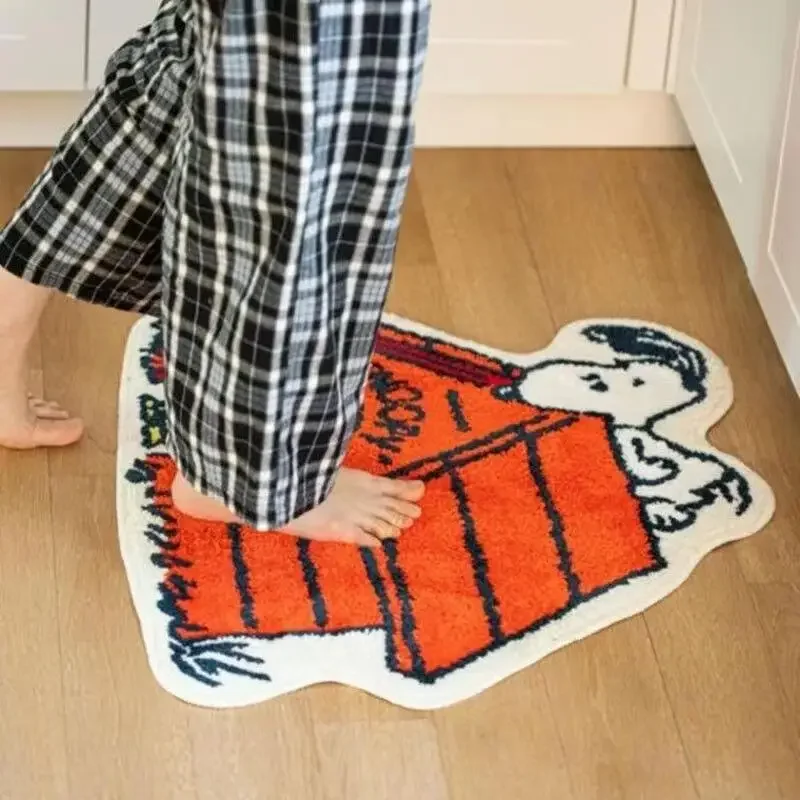 Cute Cartoon Snoopy House Shaped Rug Soft Non Slip Washable Floor Mat For Bedroom Living Room Doorway Sofa Home Decor Doormat view 4