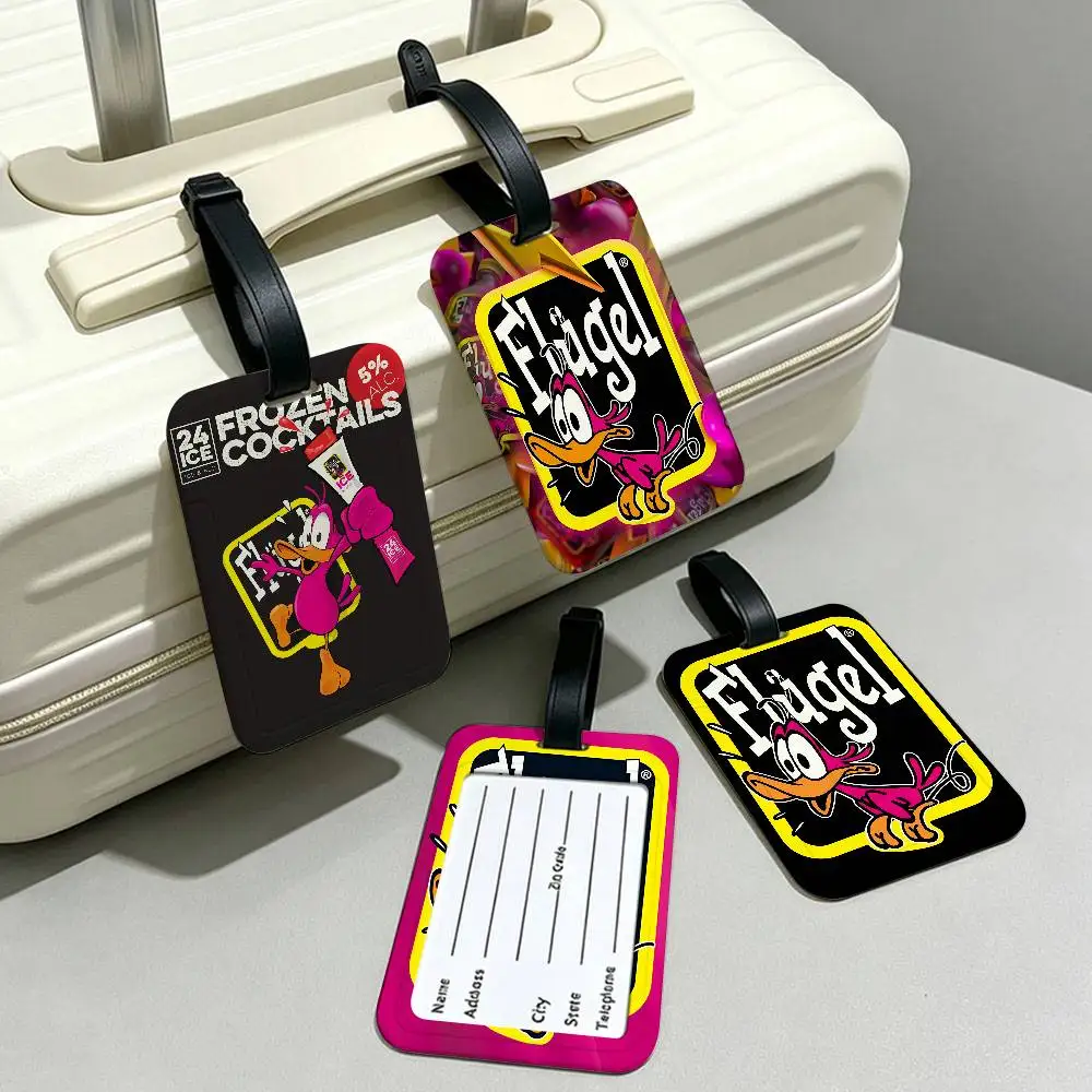 Flugel Drinking Lightweight Anti lost PVC Luggage Tag Removable Info Card Sleeve Backpack Travel Accessory