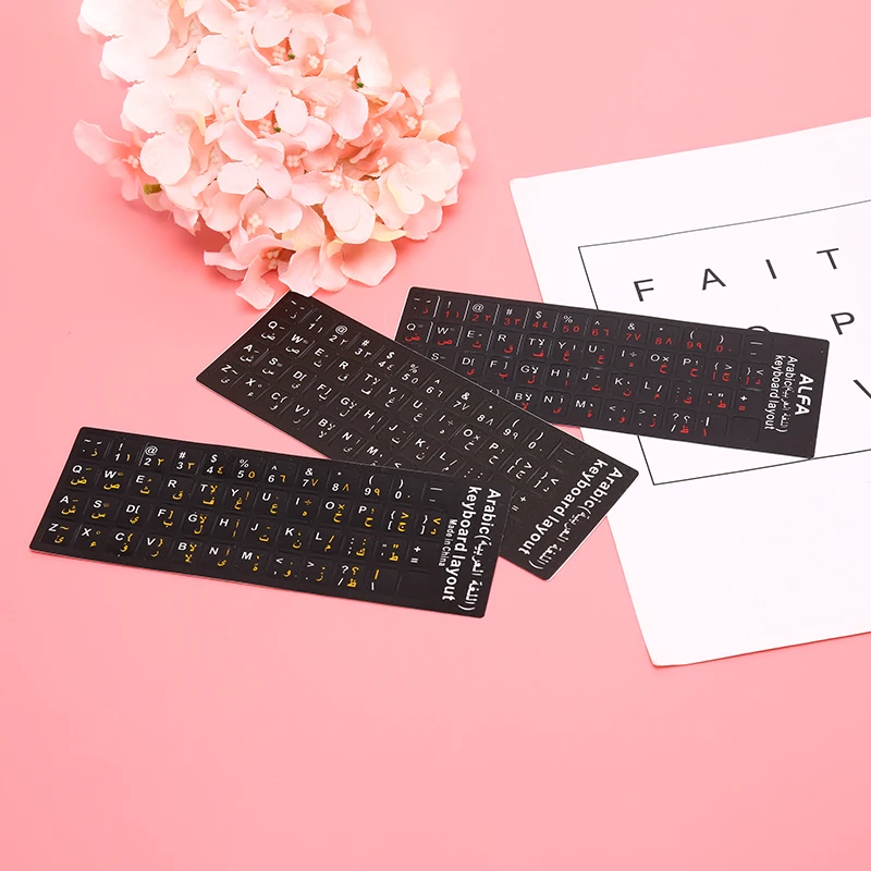 

Arabic Keyboard Stickers letter Waterproof Frosted Keyboard Stickers For Laptop PC Standard Letter Layout Keyboard Covers