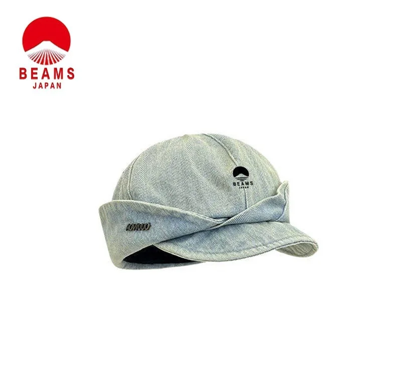 Women's BEAMS Japanese Vintage Washed Denim Beret Hat Face-Flattering Sun Protection Octagonal Casual Daily Newsboy Fashion Hats