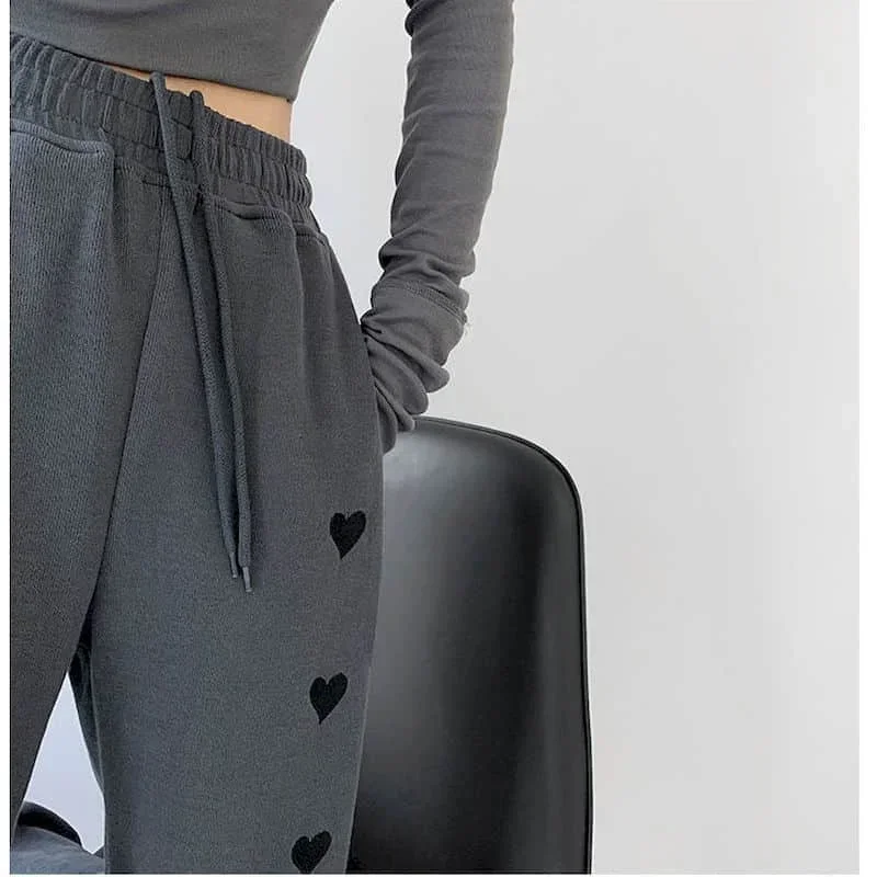 2024 Spring Autumn New Pants Female Students Korean Harajuku Loose Casual Plus Fashion Streetwear Women Goth Sweatpants Trousers