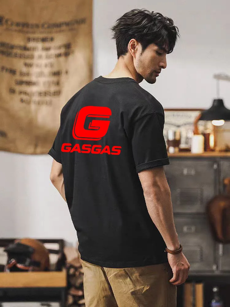 GASGAS Men's T-shirt Summer Cotton Top Women's Loose T-shirt o neck round neck Short sleeve top T-shirt