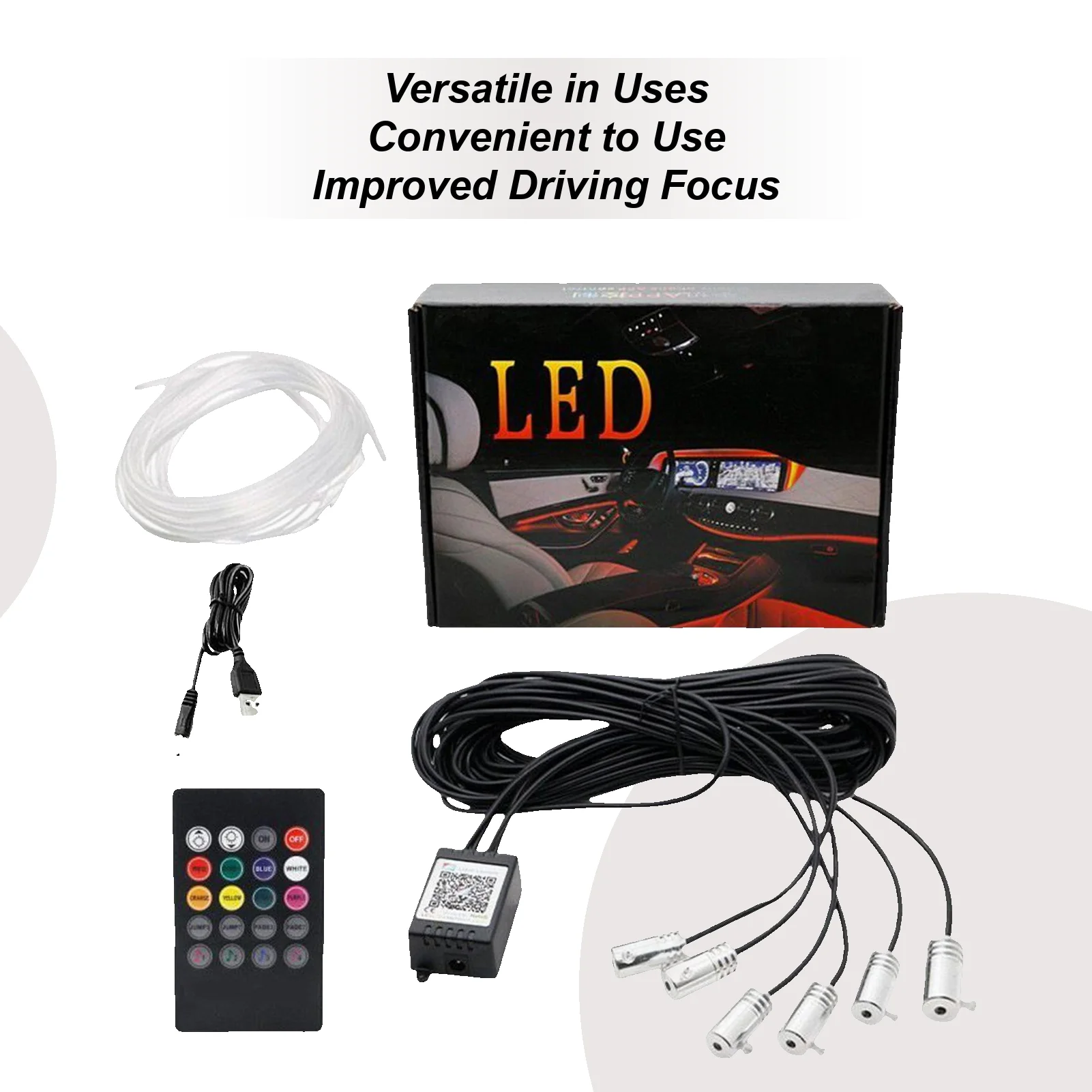 

Car Light Strips 26.25ft APP Control Ambient Lighting LED Strip Ambient Lighting Car For Men Women Truck Trailer Vehicles