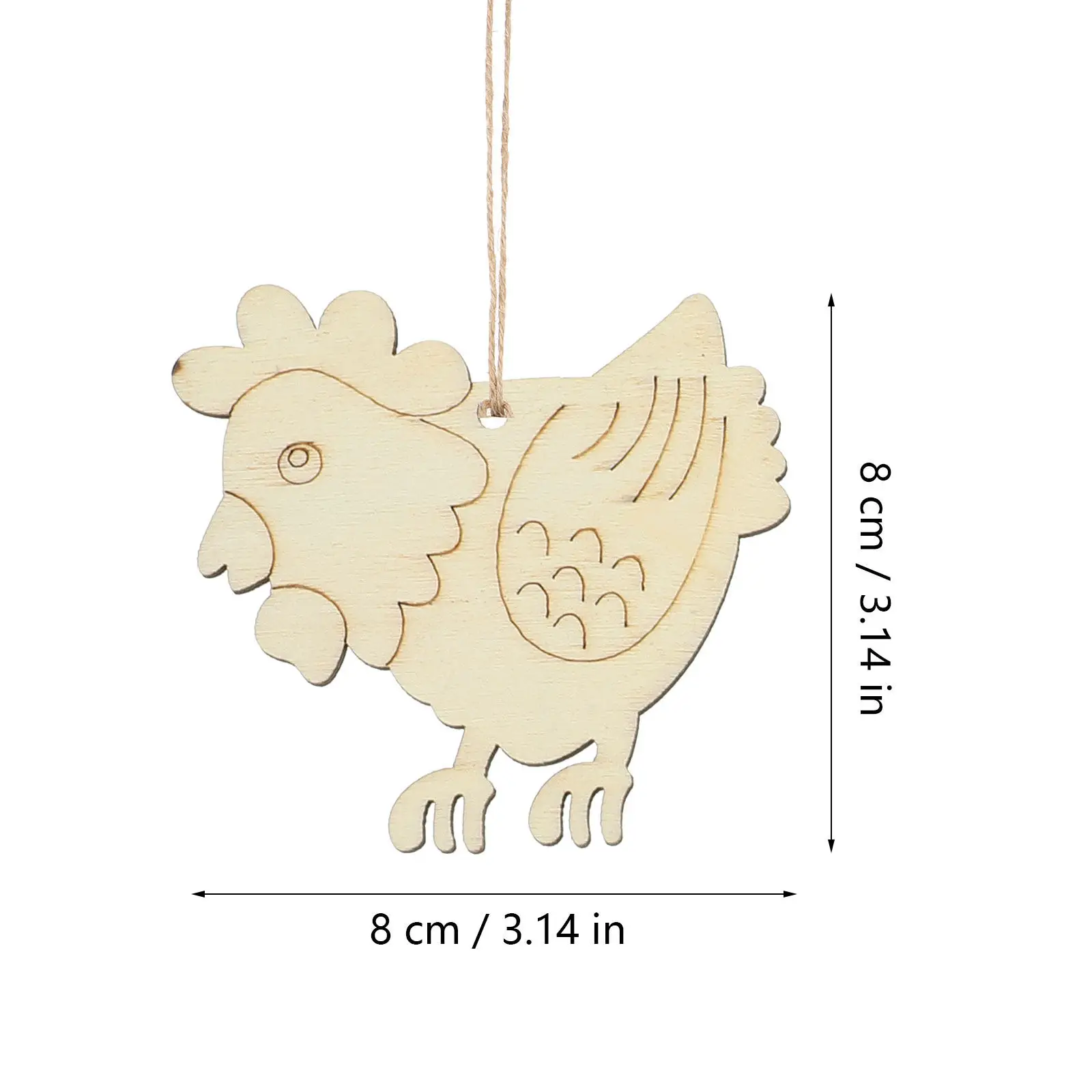 60pcs Easter Wood Chips Decor Wooden Slices Bunny Flowers Egg Shapes for Hanging Ornaments Crafts DIY Home Decor