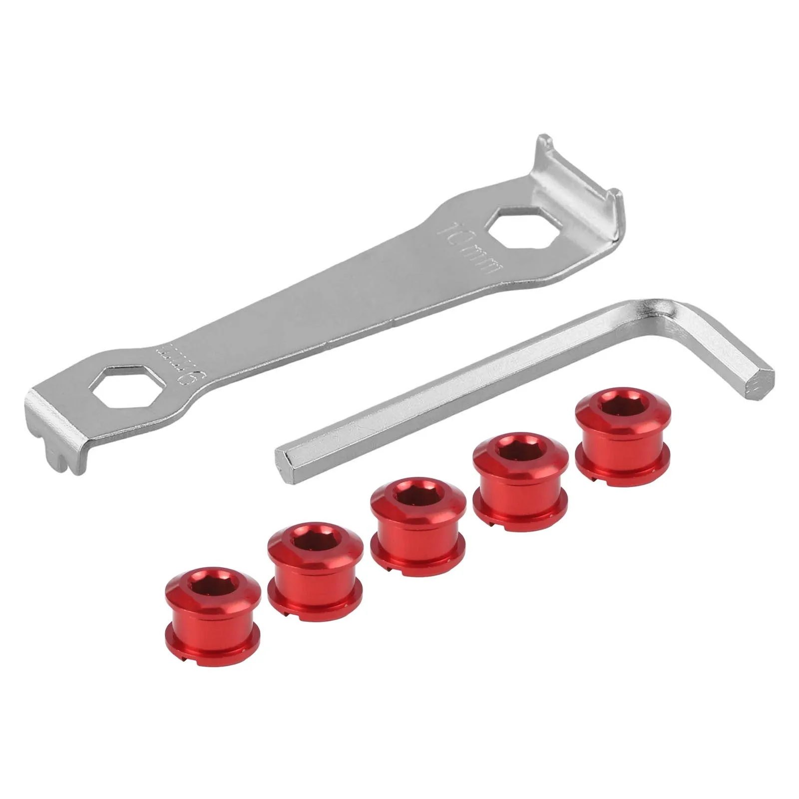 

Болты из алюминиевого сплава Болты для велосипедной звезды Болты для звездочки из серебряного алюминиевого сплава Один стальной гаечный ключ в комплекте Набор из 5 предметов