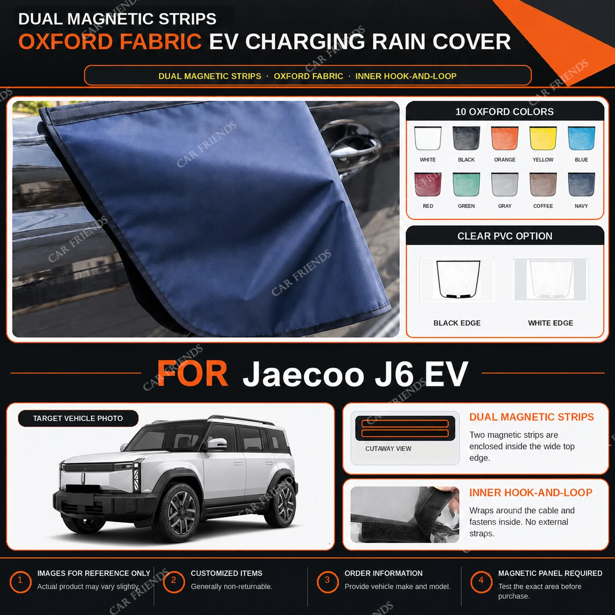 capa-de-chuva-para-porta-de-carregamento-de-veiculos-eletricos-jaecoo-j6-em-tecido-oxford-com-tiras-magneticas-duplas-repelente-a-Agua-anti-riscos