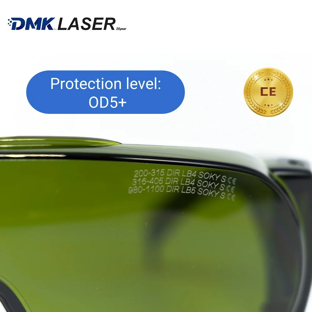DMK fiber Laser UV marking protective eyes glasses 190-420nm&850-1300nm safety goggles OD5+ for operator anti laser radiation