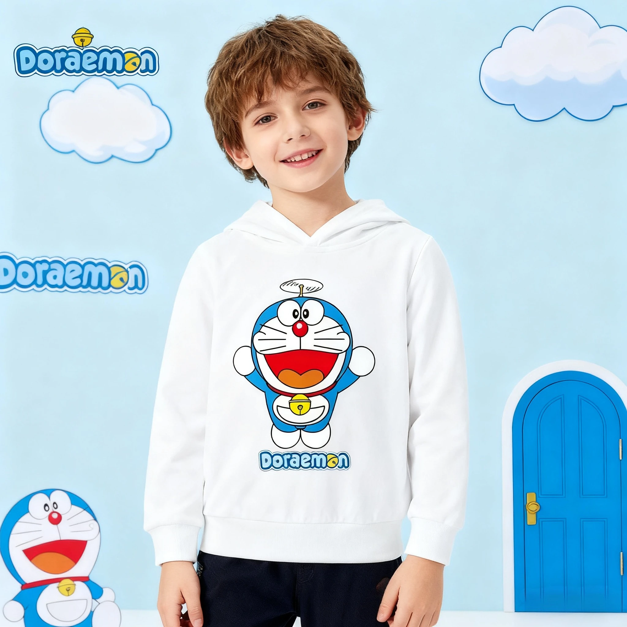 Dingdangmao سترة بغطاء للرأس دافئة للخريف والشتاء للأطفال، سترة مريحة وناعمة، ملابس أطفال عصرية ومتعددة الاستخدامات