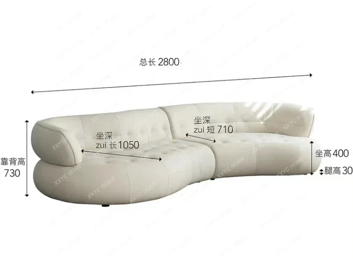 

X36 Minimalist Sofa Light Luxury Curved Large Corner Creative Size Apartment Sofa Living Room
