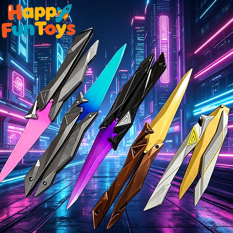 Valorant Singularity Butterfly Knife Foldable Replica Toy for Boys Plastic Model Collectible Melee Gear for Cosplay Gaming Toys
