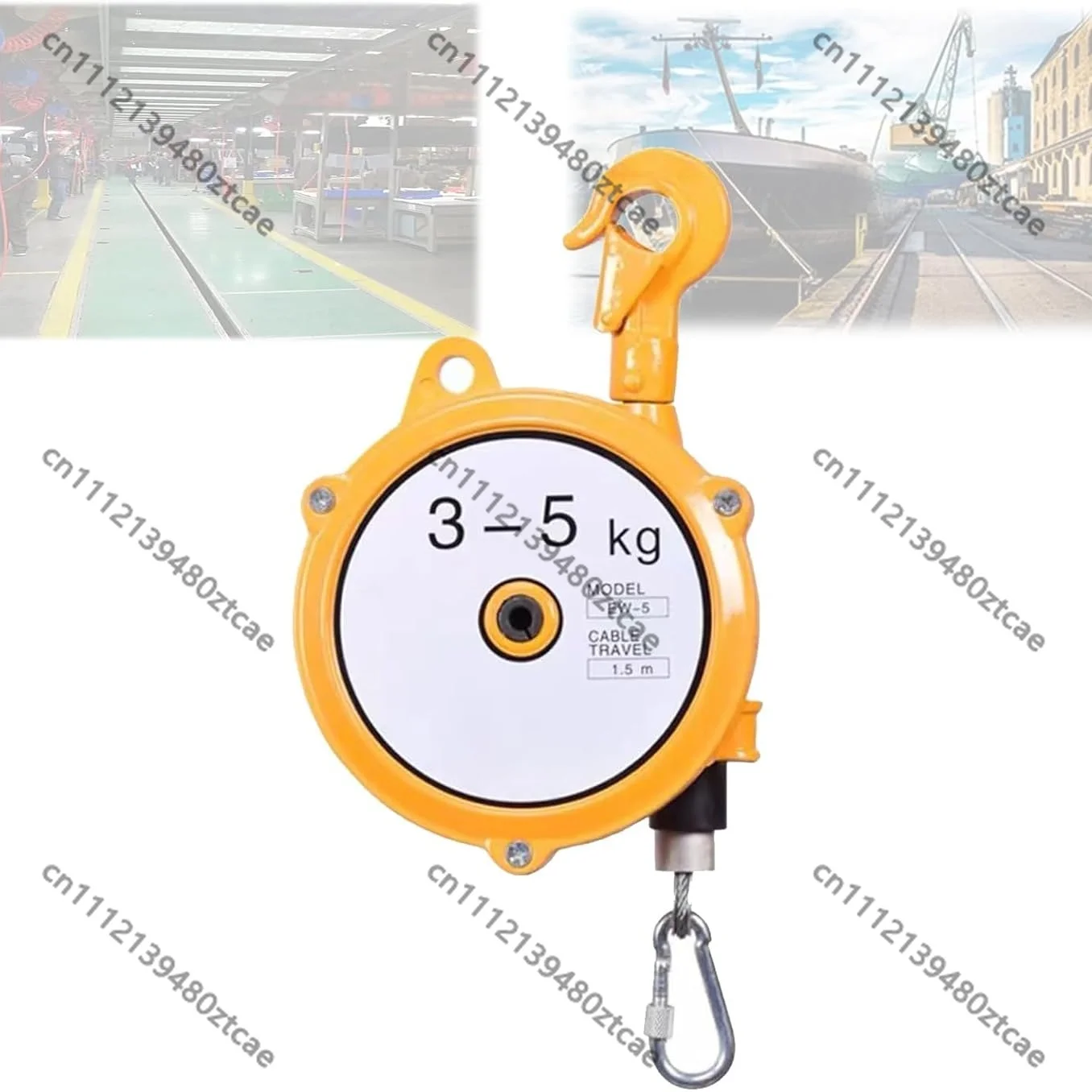 Portable 5-7KG Spring Balancer Retractable Lifting Hook Steel Wire Rope Balance Hanger 1.5M Factory Use