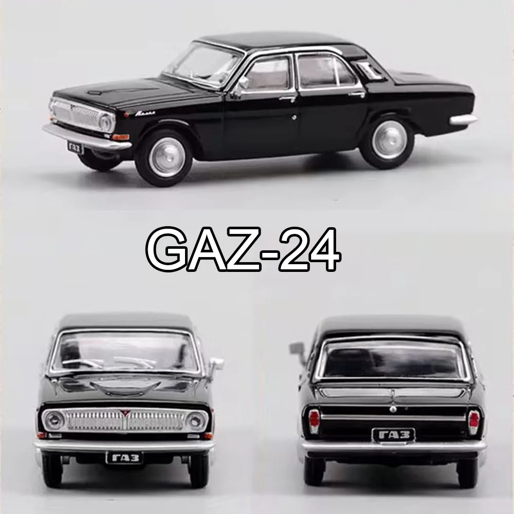 1:64 escala GAZ-24 carros modelos brinquedos rodas absorção de choque veículos em miniatura simulado modelo interior carro para crianças edutainment