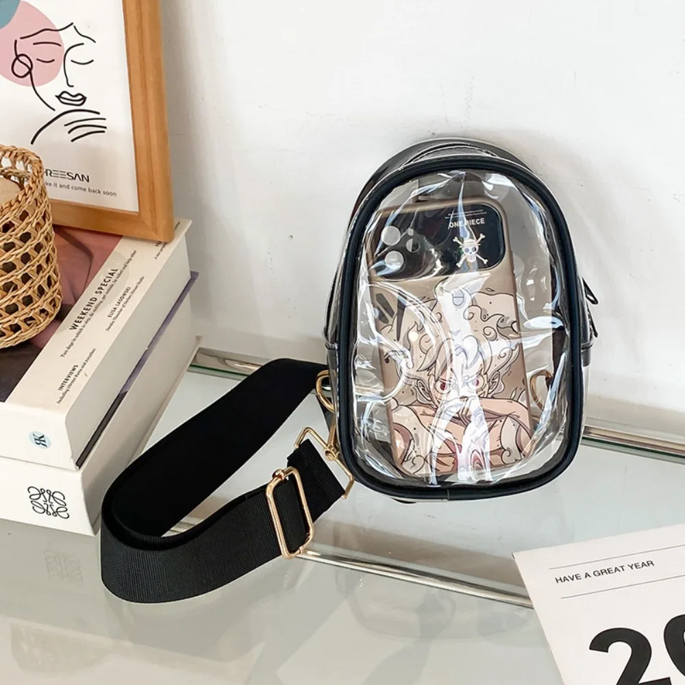 

PVC Couple Clear Shoulder Bag Korean Style Summer Transparent Crossbody Bags Storage Portable Doll Go Out Bag Girls Gift