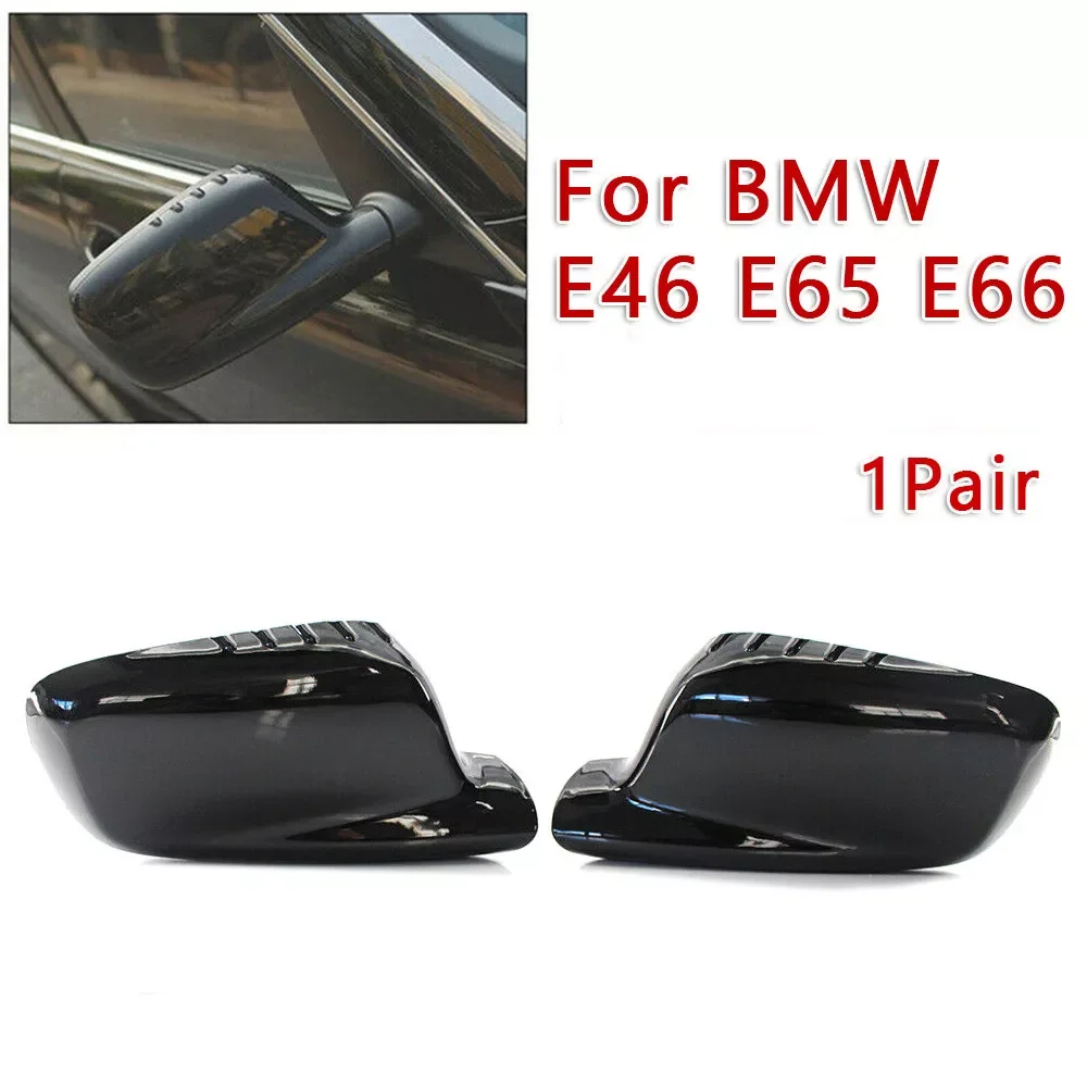 2PCS Side Rearview Mirror Cap Wing Mirror Cover For BMW 7 Series E65 E66 E67 2002-2008 For E46 Coupe 2-Door 1999-2006