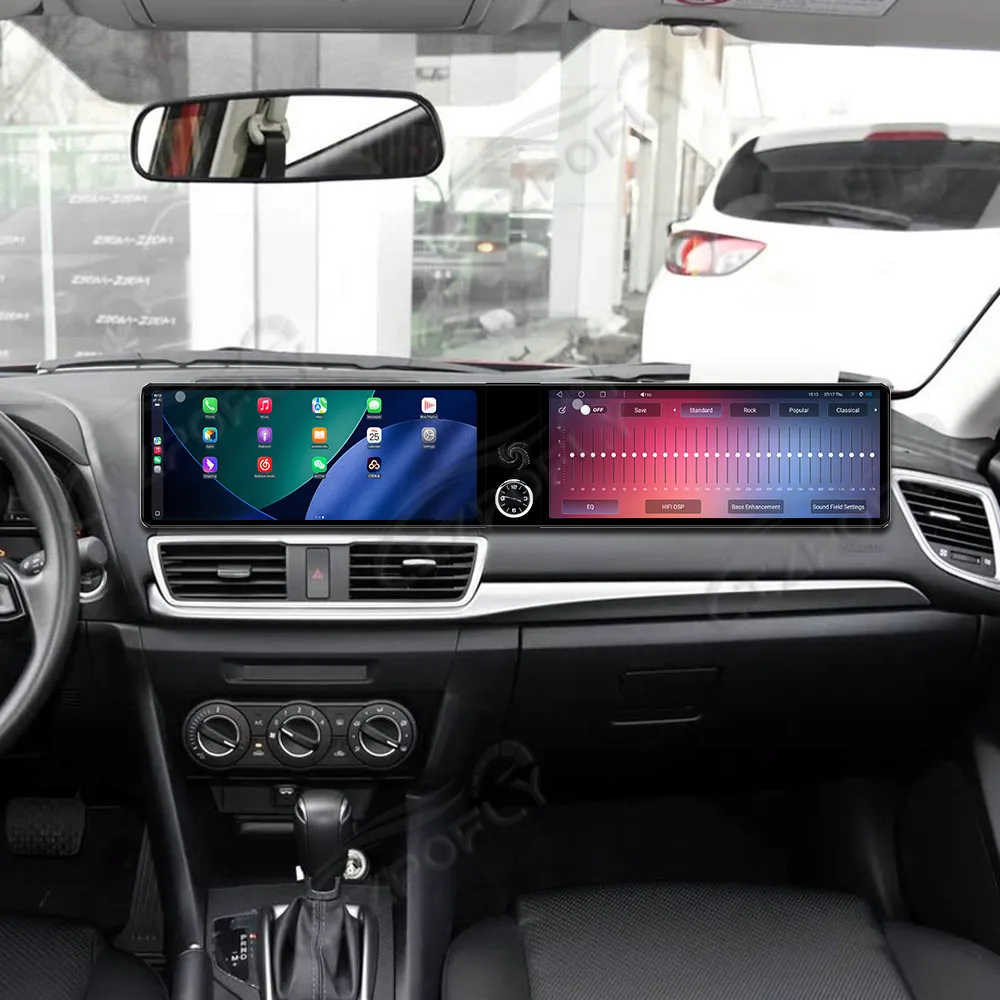 

12.3 Inch Dual Screen Car Radio Android For Mazda Axela 2014-2019 CarPlay Multimedia Video Player Car GPS Navigation Stereo WIFI