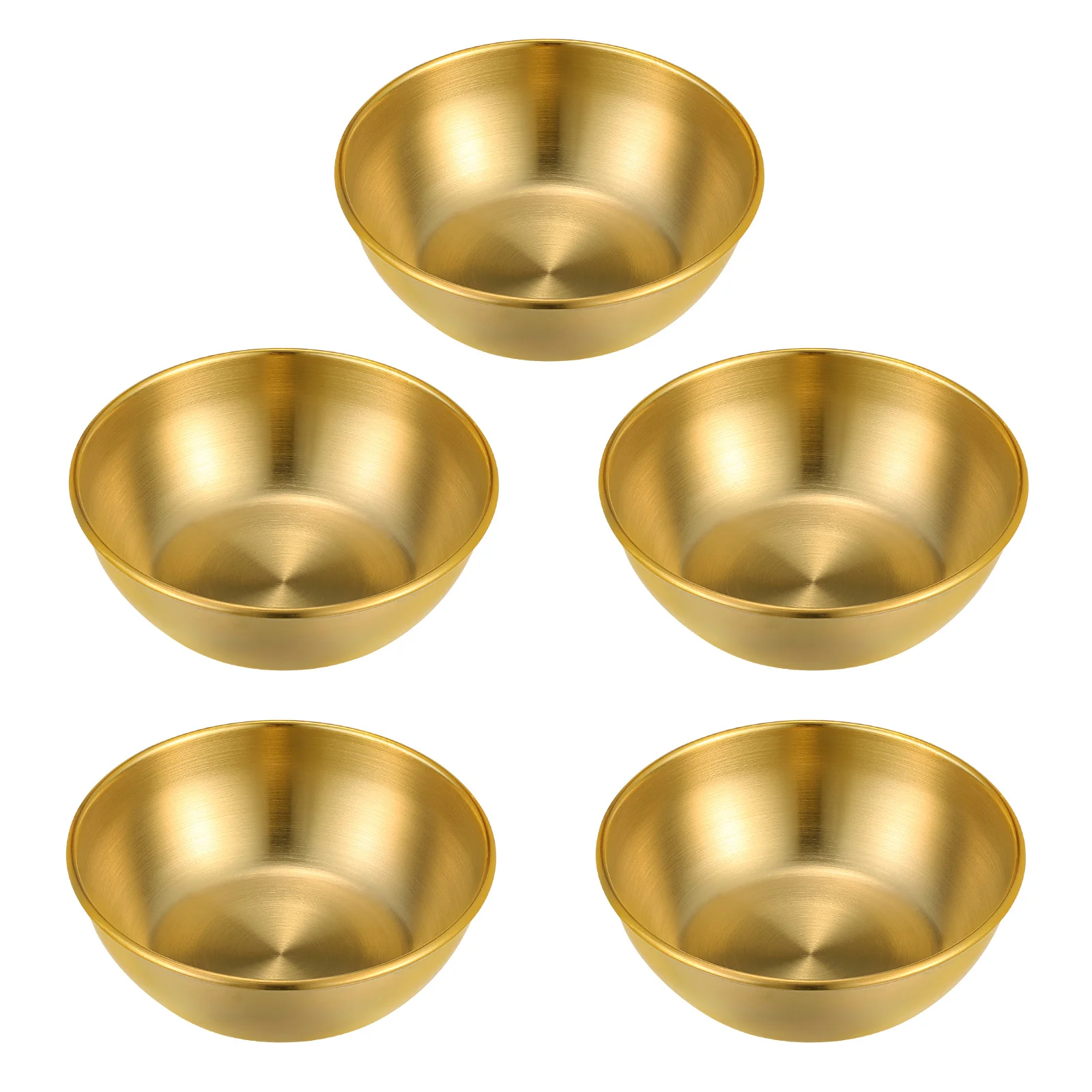 5 Pcs Seasoning Dish Plates Sauce Serving Bowls Condiment Servers Soy Dipping Dishes Flavoring Stainless Steel Appetizer Tray