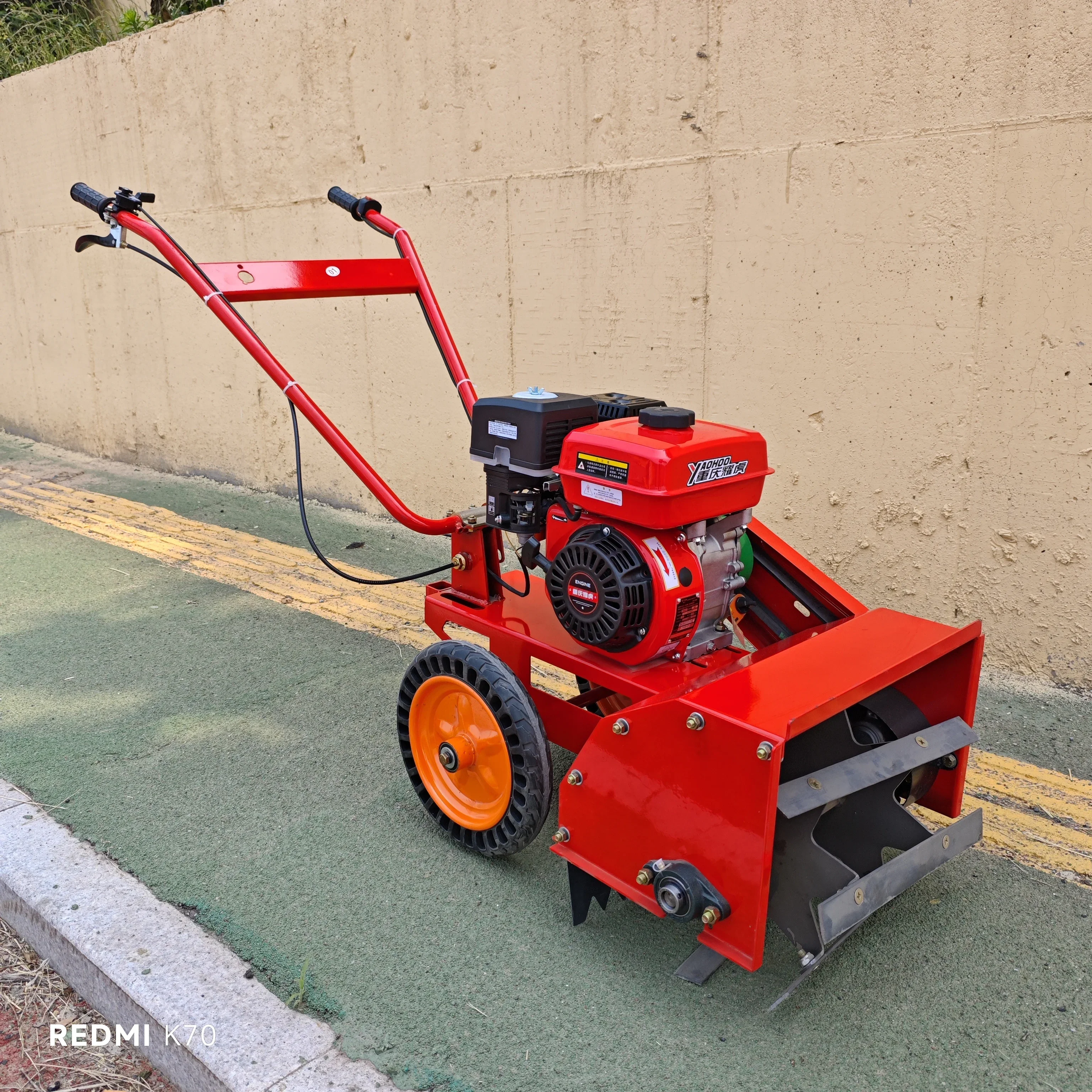 

7HP 170F gasoline two wheel drive mini power rotary tiller cultivator+Weeding wheel grass weeder weed cutting machine