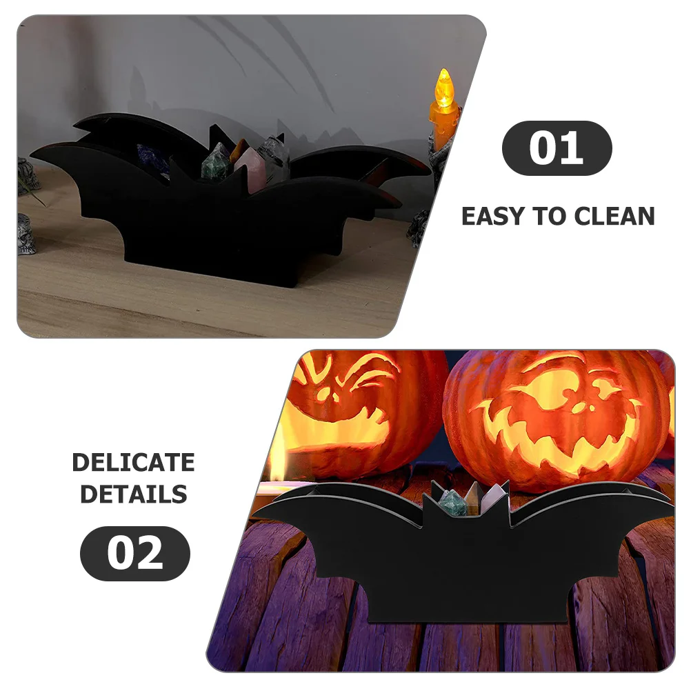 

Gothic Style Storage Box Wooden Bat Shaped Organizer For Jewelry Cosmetics Sundries Desktop Decor Halloween Gift