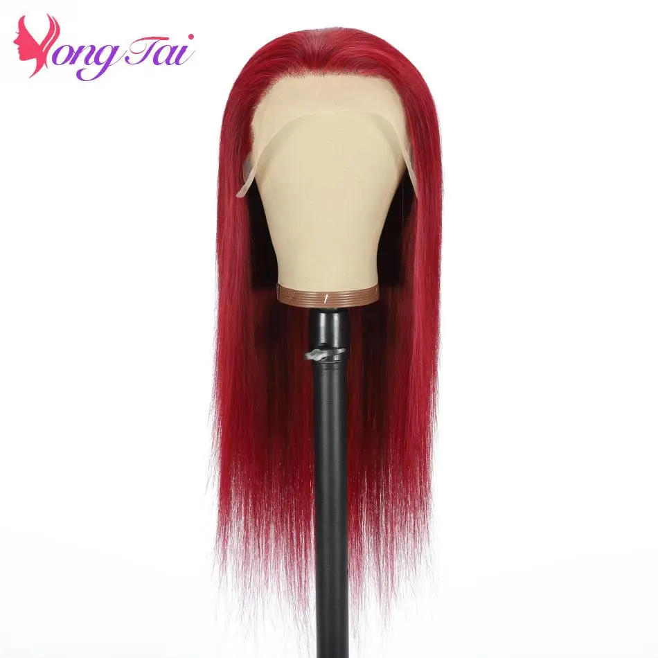 Brazilian Straight Human Hair Lace Frontal Wig For Women Remy Hair Closure Red Color All For 1 Real And Free Shipping From China