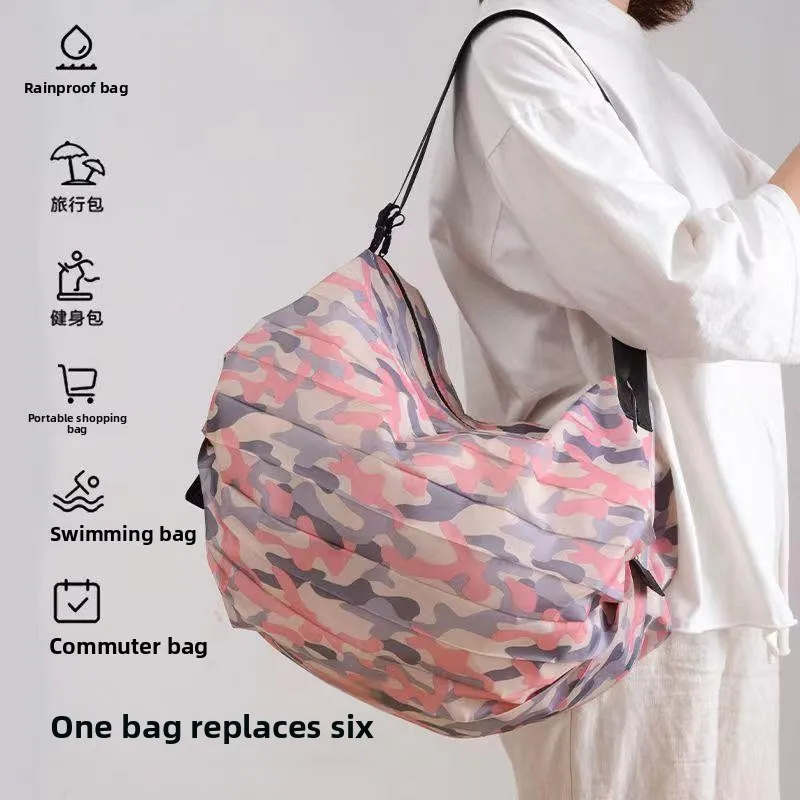 

Large Capaci Foldable Accordion op Bag Canvas Storage Bag Single oulder Portable Travel Bag Vegetable Bung Bag