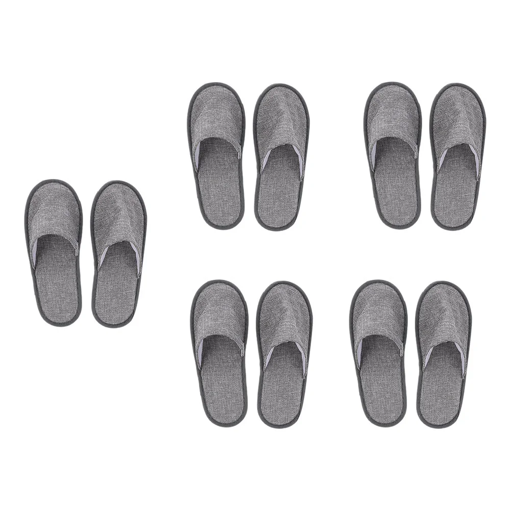 

10 Pcs Slippers Salon Spa Travel Pedicure Folding Portable Cotton Linen Bedroom Gift Quantity