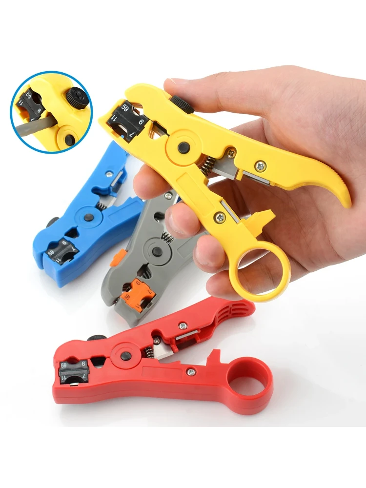 

Multi-functional Electric Stripping Knife Pliers Tools Coaxial Cable Wire Pliers Cutter Striper For UTP/STP RG59 RG6 RG7 RG11