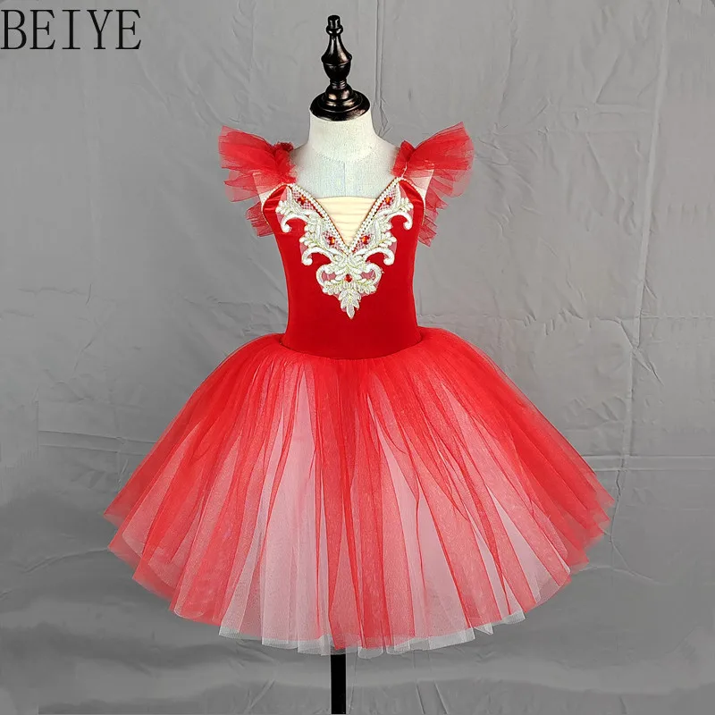 

Wedding Flower Girl Three Layer Gauze Dress Stage Performance Tutu Long Dress Kid Festival Celebration Dance Performance Clothes