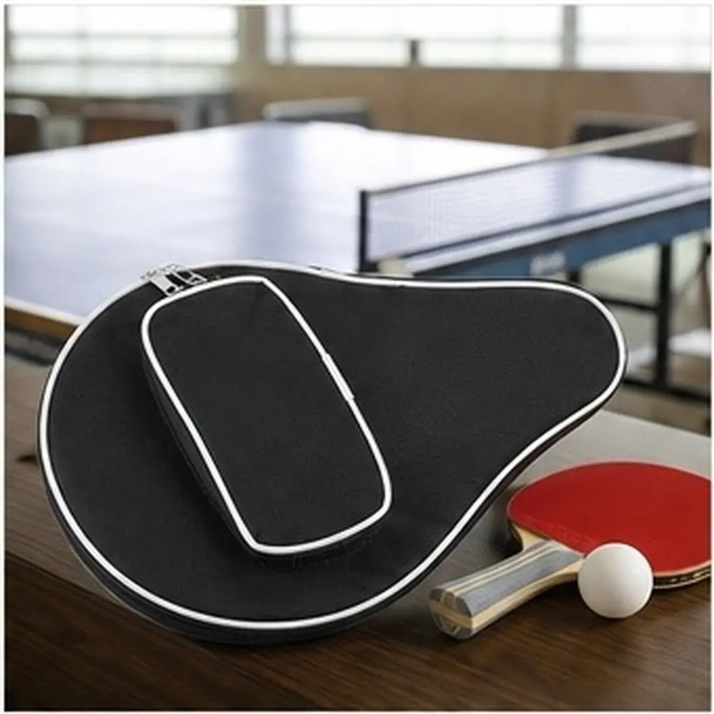 Portable Ping Pong Paddle Case Gourd Shaped Table Tennis Bat Bag with Ball Storage Pocket Thickened Protective Lining