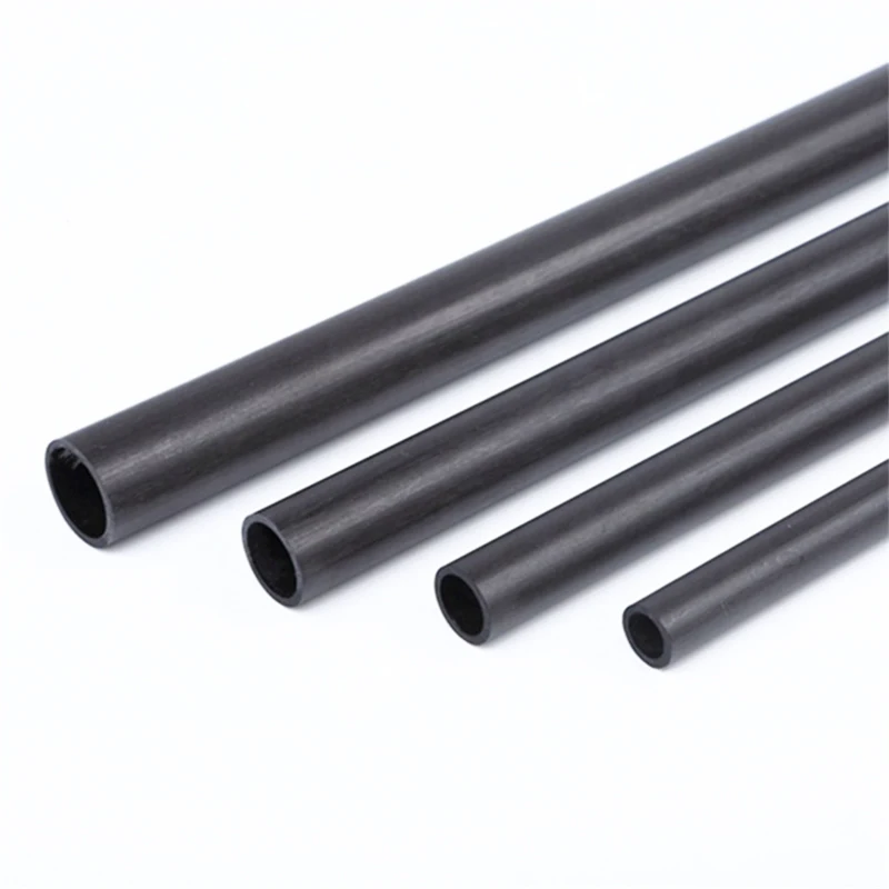Tubo de fibra de carbono para quadcopter, multicopter, marítimo e aeroespacial, tubo preto oco, 2-10mm, lente de haste de carbono 500mm, com 10 peças
