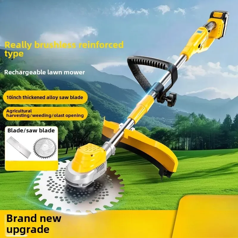 

Electric lawn mower rechargeable household small lawn mower high power lithium battery lawn mower new type of weeding