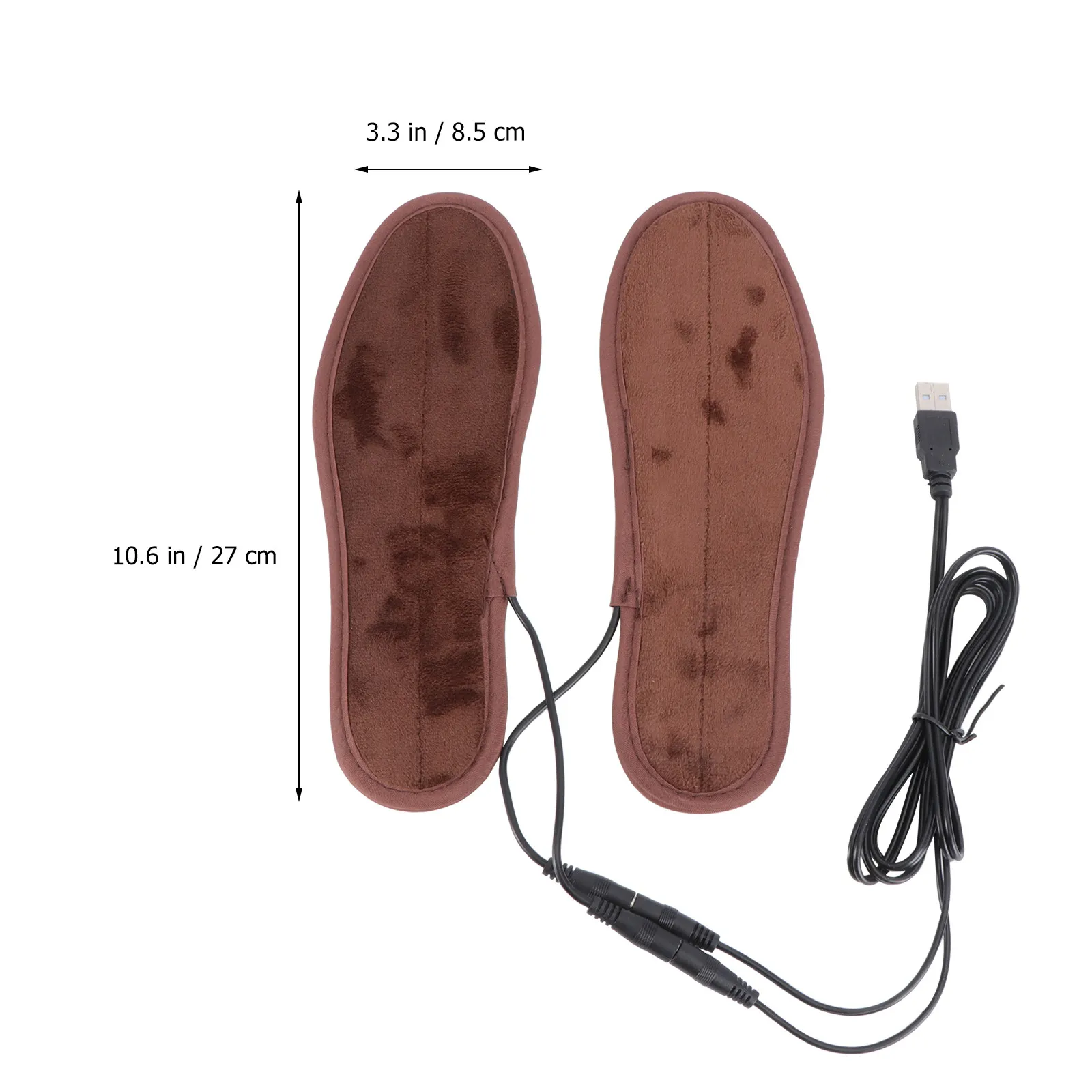 Heating Insoles USB Powered for Shoes Winter Warm Sole Inserts Carbon Fiber Far Washable Waterproof 5V 2A Size 43-44