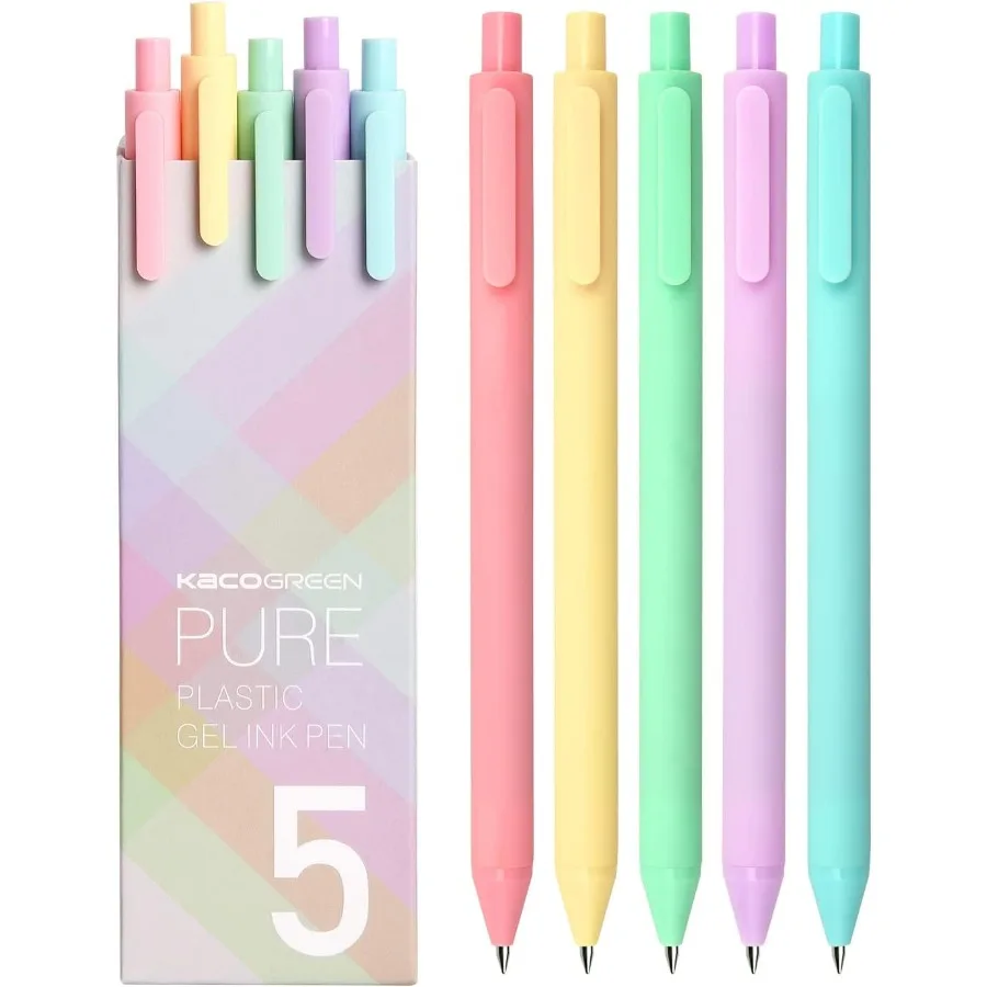 

Упаковка из 5 шт. гелевых ручек с цветными чернилами, милые выдвижные ручки для заметок, макароны с тонкими точками 0,5 мм