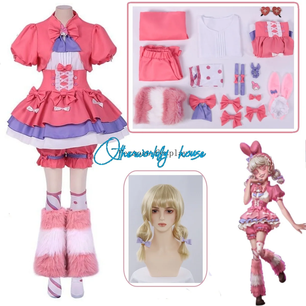 Cosplay Game Lily Barrier Cheerleader Cosplay Costume Wig Uniform Pink Lolite Dress Women Halloween Carnival Roleplay Outfits