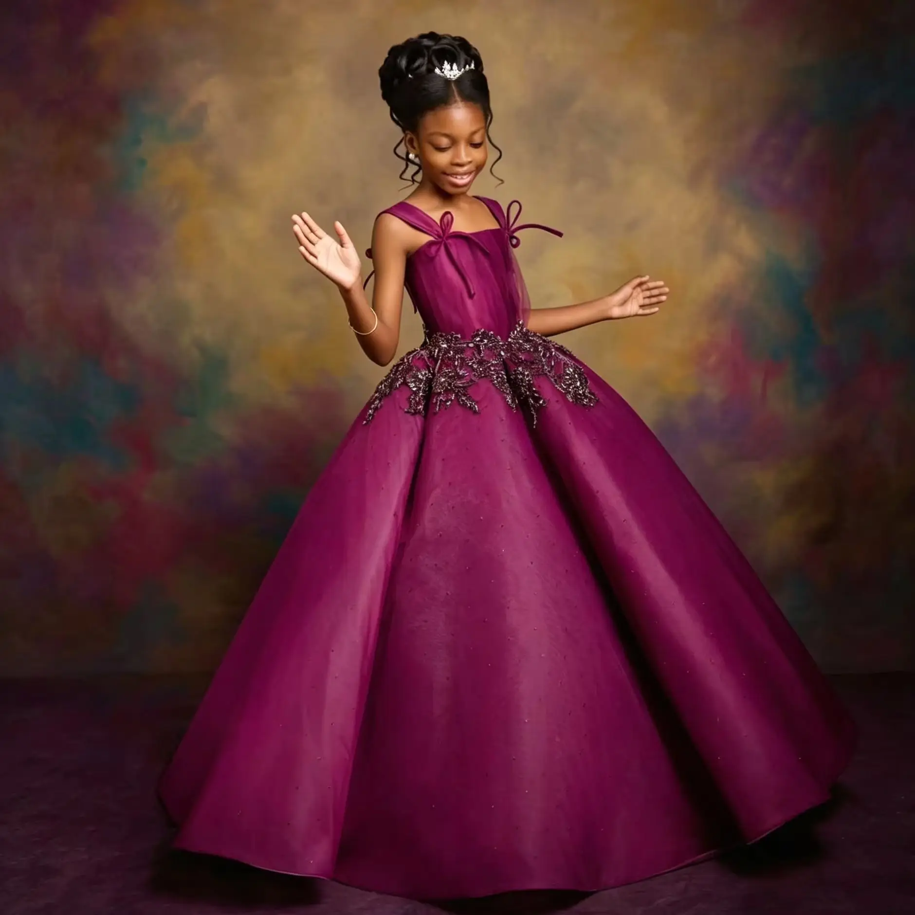 Cswdocy Ballgown Girls Birthday Party Dresses Customized Beading Flower Girl Dresses Wedding Kids Party Baby Queen Ball Gowns