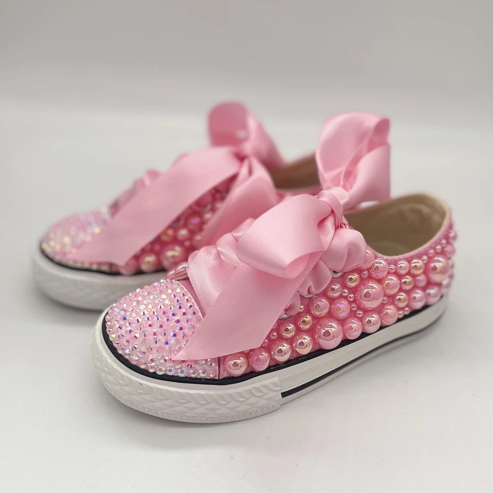 Dollbling Pink Pirncess Pearly Toddler Shoes Dream Flower Girl Wedding Shoes Hot Air Balloon Tutu Outfit Shoes