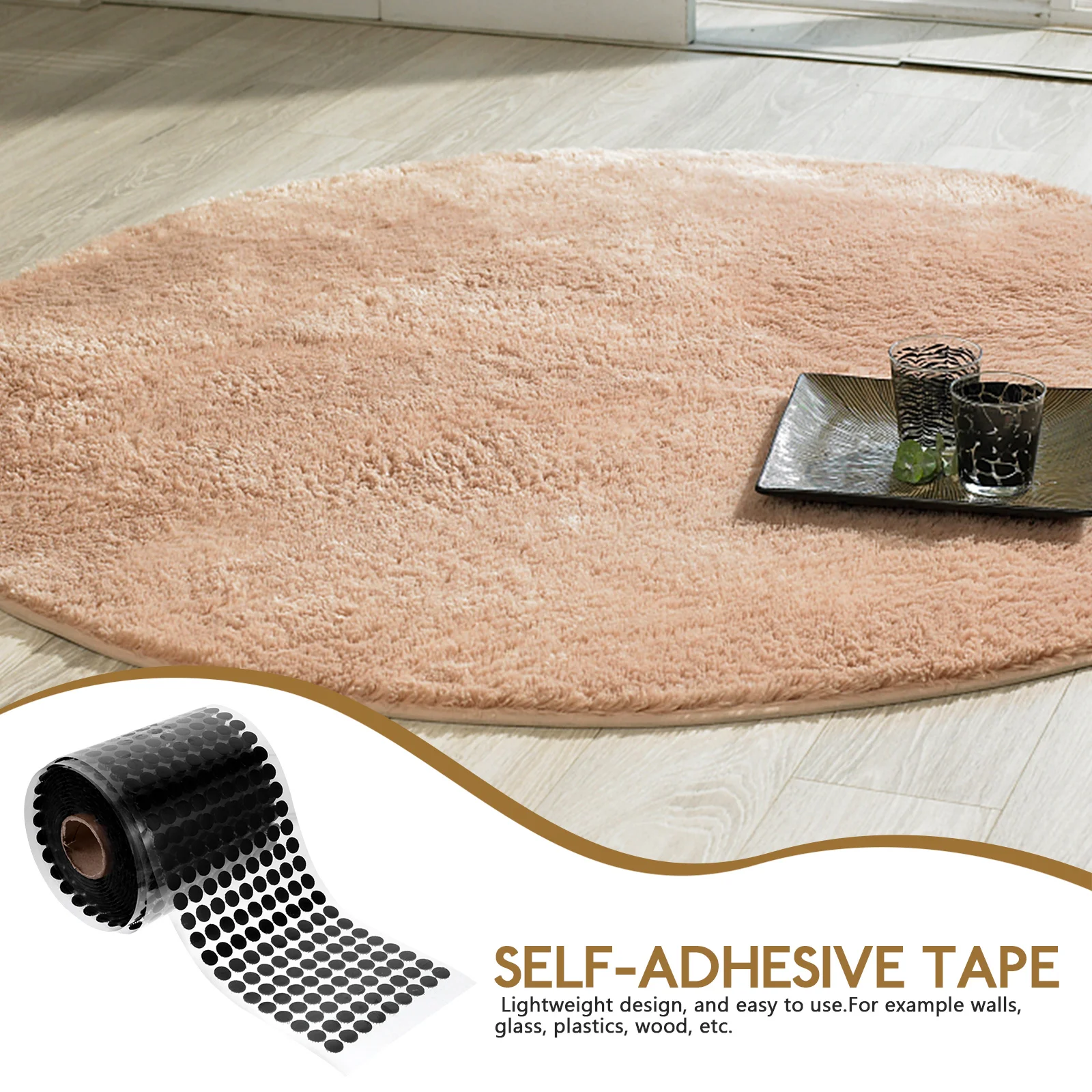 

1000Pcs Double Sided Round Magic Tape Durable Carpet Grippers Cushion Holders For Household Use