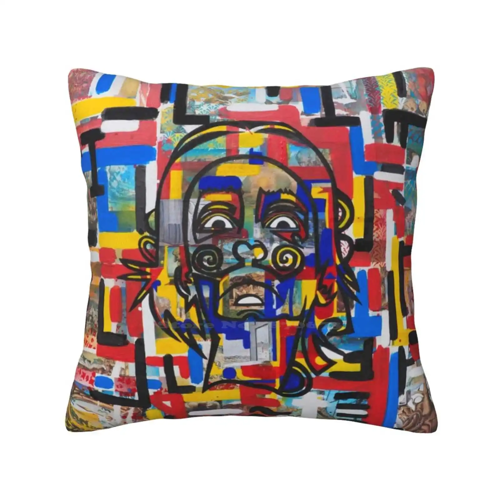 Dali Catalunya Version 2 Fashion Sofa Throw Pillow Cover Pillowcase Multicolored Board Portrait Dali Modern Dali Portrait Love