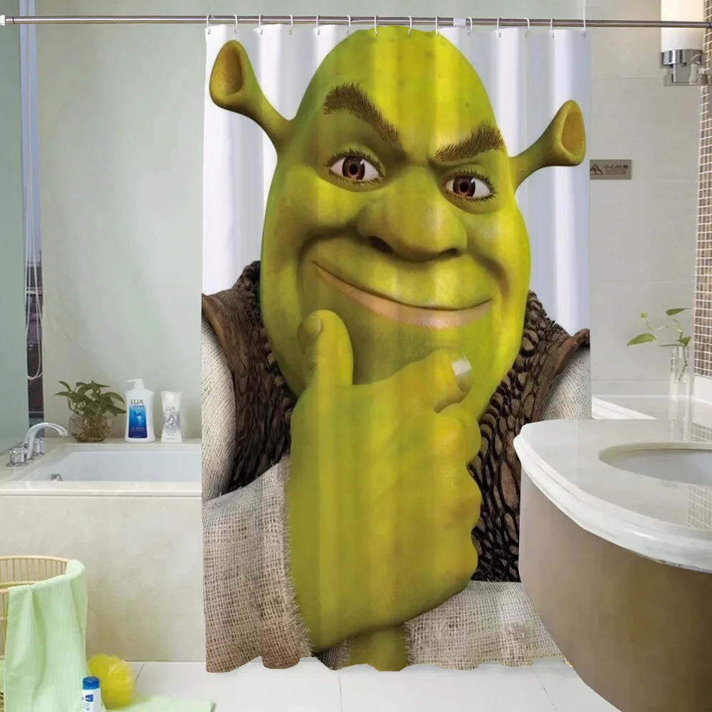 Shreks Shower Curtain for Bathroom Accessories Folding Partition Curtains Bath Bedrooms Houses Rooms Quarto Waterproof the Home