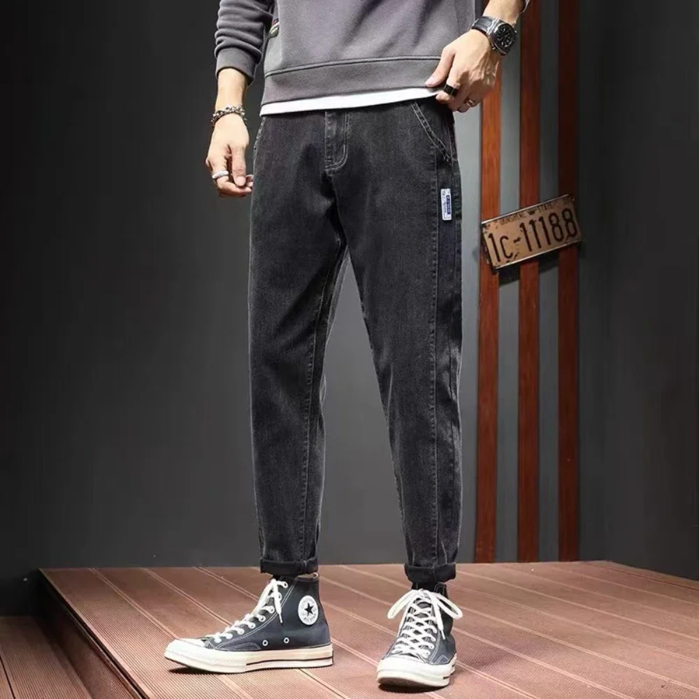Herfst Winter heren Jeans Harem Denim Hoge Kwaliteit Cargo Broek Jogger Goth Hip Hop Broek Mannelijke Grijs 4XL ropa hombre