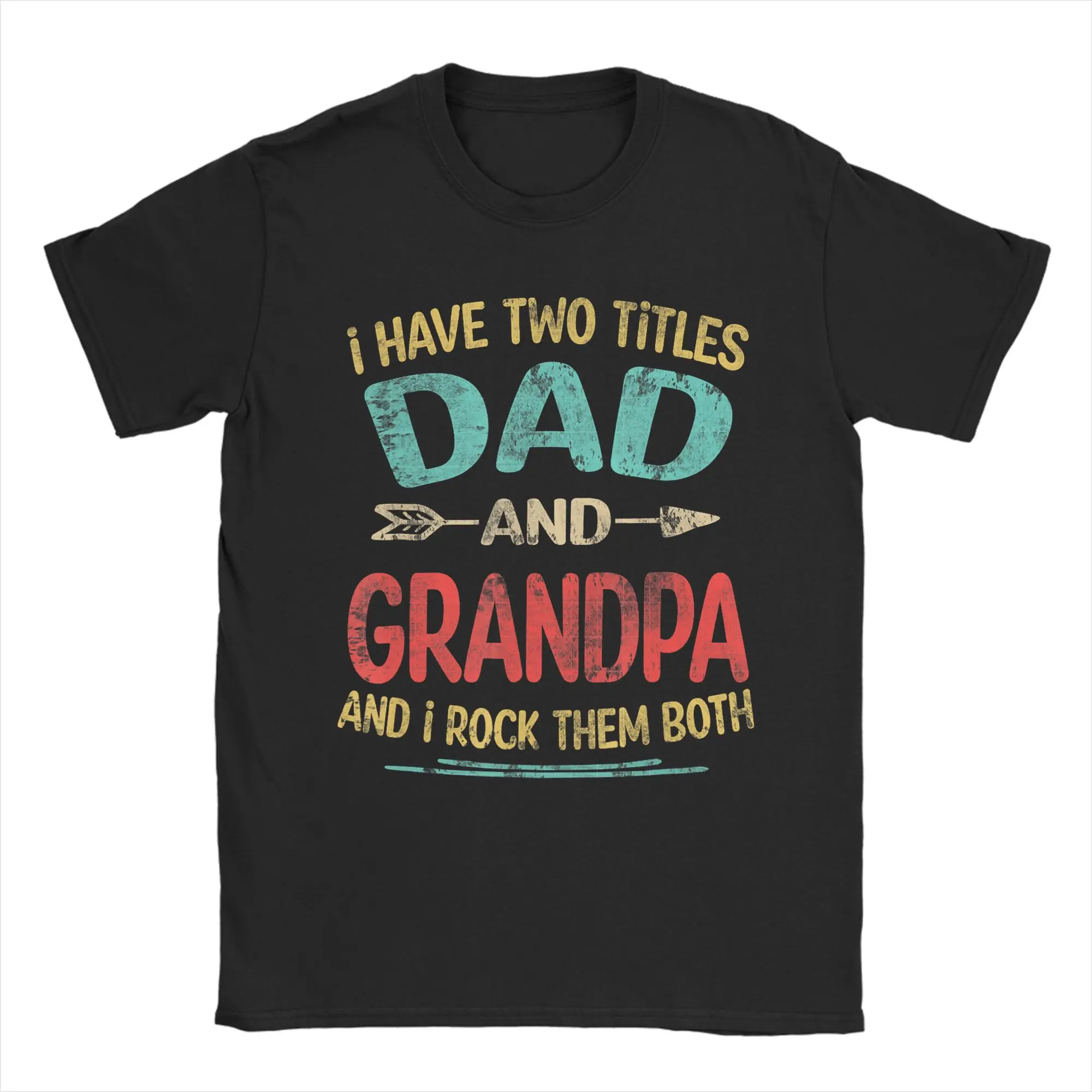 Camiseta de verano para hombre con cuello redondo y diseño original, con la frase 'Tengo dos títulos: Papá y Grampa', para el Día del Padre, en oferta, estilo oversize.