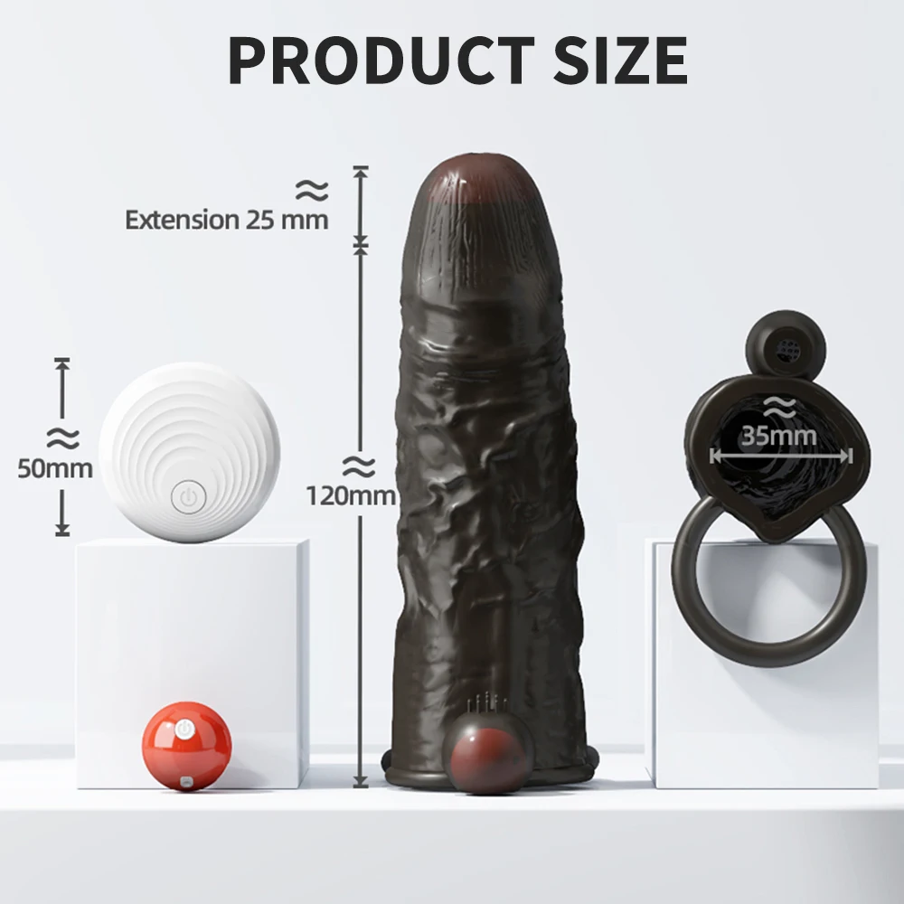 10 Speeds Wireless Control Penis Ring Sleeve Vibrator Delay Ejaculation Enlargement Reusable Condoms Adult Sex Toys For Men