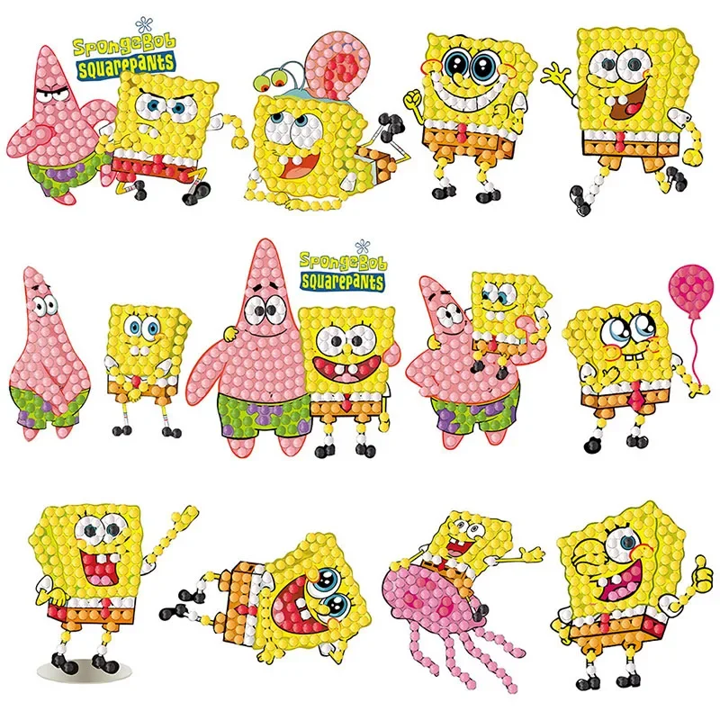 

Cartoon Diamond Paste Painting 5D Handmade DIY Free Paste Cute SpongeBob SquarePants Children's Birthday Gift Kawaii