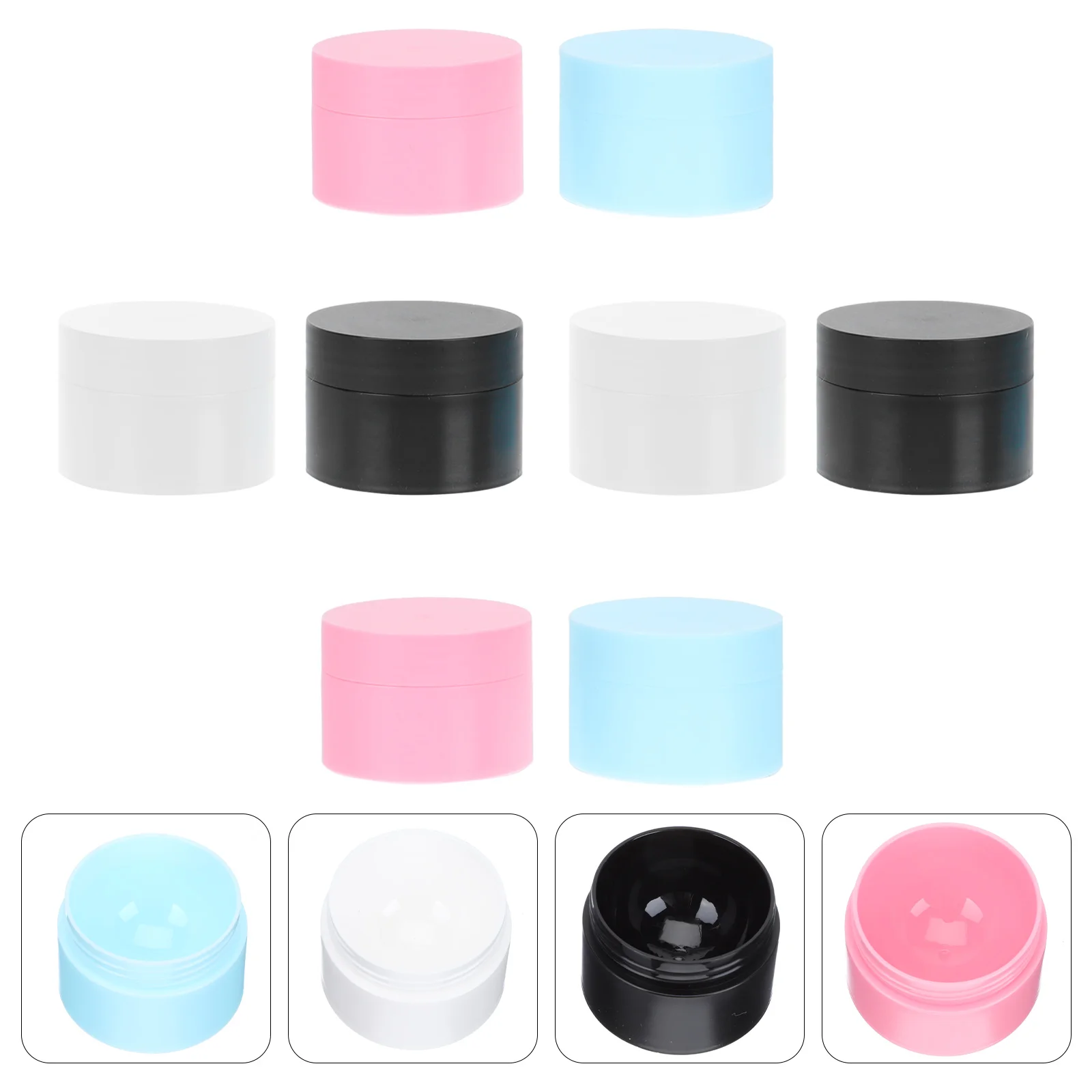 

8pcs Double Layer Lightweight Cream Containers Portable Bottles For Travel Makeup Sub Packing Durable Premium Material