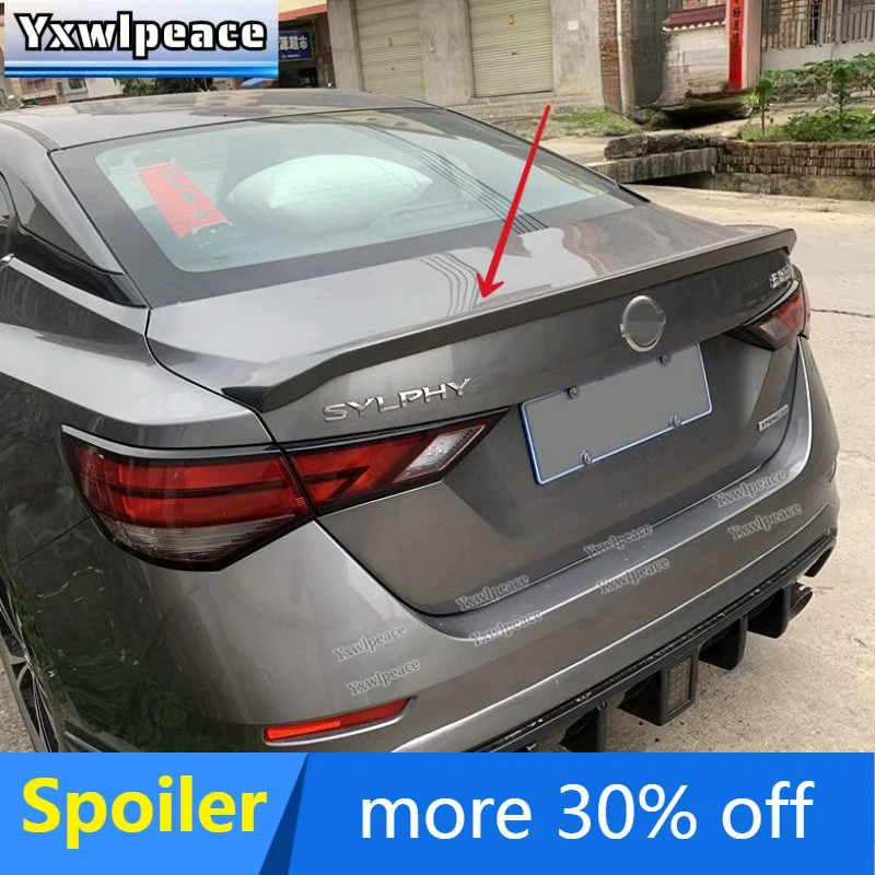 

For Nissan Sentra SYLPHY 2019 2020 2021 High Quality ABS Plastic Unpainted Color Rear Trunk Spoiler Car Accessories