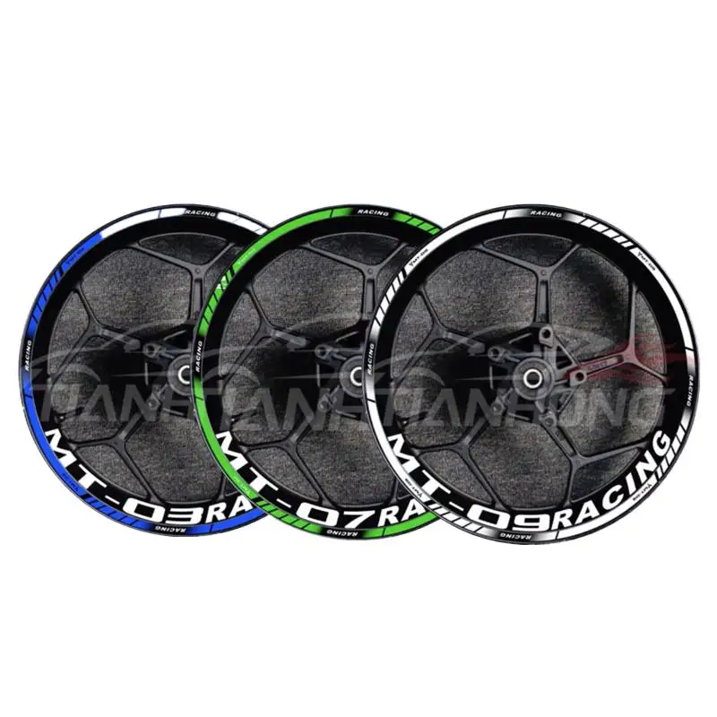 

For Yamaha Mt03 07 09 Motorcycle Wheel Hub MT-03 MT-07 MT-09 Logo Decal Full Set Of 17 Inch Rim High-quality Reflective Stickers