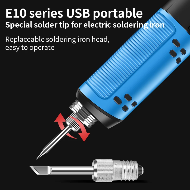 LUXIANZI USB سبيكة لحام كهربائي نصائح K/B/C لحام تلميح للهاتف المحمول بغا أداة إصلاح E10 قابلة للشحن لحام الحديد رئيس