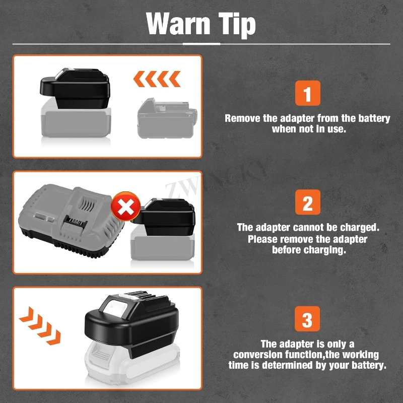 Adaptor untuk Dewalt untuk Milwaukee Ke untuk Makita 12V Alat untuk Dewalt 20V 60V & untuk Adaptor Baterai Milwaukee 18V (Hanya Adaptor)