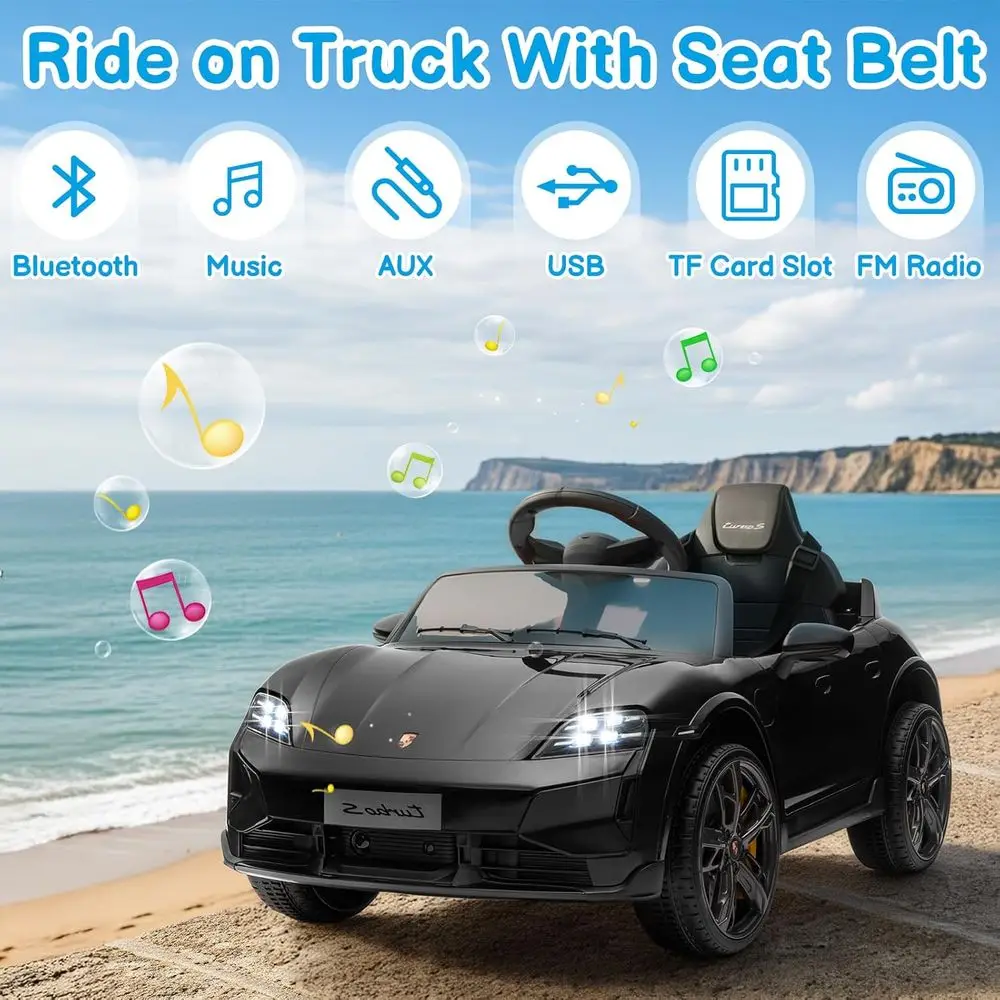 รถยนต์เด็กนั่งขับ 12V รุ่น Porsche Taycan ลิขสิทธิ์แท้ สำหรับเด็กเล็ก รถยนต์ไฟฟ้าขับเคลื่อนด้วยแบตเตอรี่ พร้อมรีโมทคอนโทรล