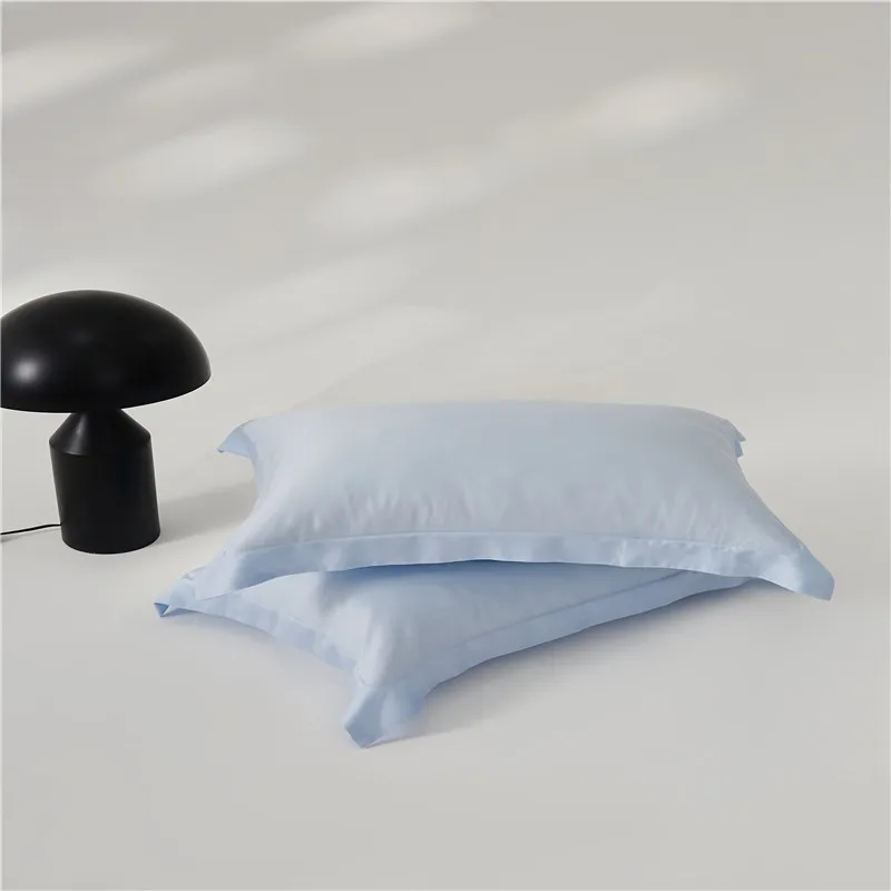 

New 2pcs/lot Silky Pillow Case Summer Cool Smooth Skin Friendly Pillow Cover Solid Color Natural Lyocell Fiber 48*74cm Blue