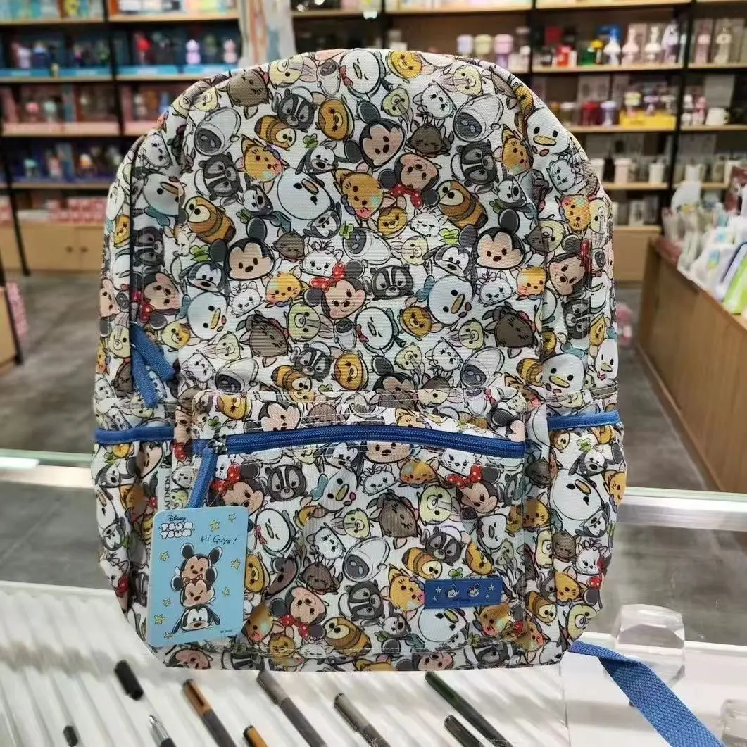 Disney Mickey Boy Girl Backpack School Backpack Cartoon Print Children\'s School Bag Laptop Backpack Portable Travel Storage Bag